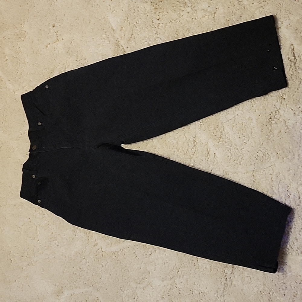 Relativity black stretch cropped jeans classic 5 pocket style size 12 EUC
